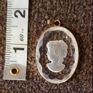Vintage clear cameo pendant